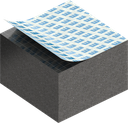 Cell sponge rubber 20 x 30 mm, EPDM black stretch eliminating and self-adhesive