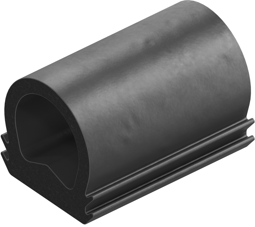 Sealing profile made of fire protection material, Foam rubber EPDM black