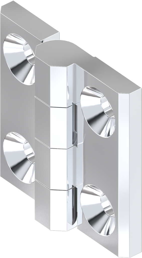180° scharnier zonder scharnierpen, Zamak verchroomd