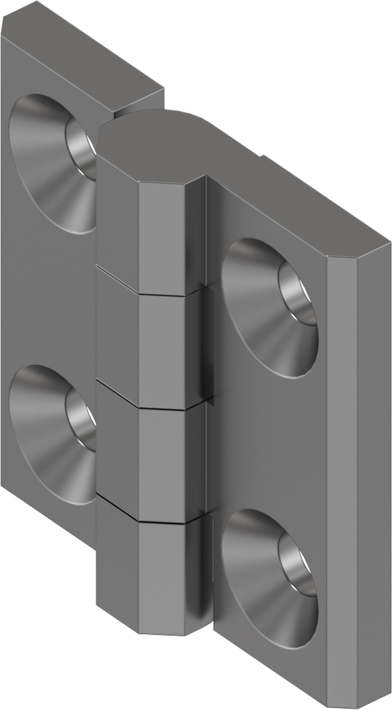 180° scharnier zonder scharnierpen, Aluminium antraciet geanodiseerd