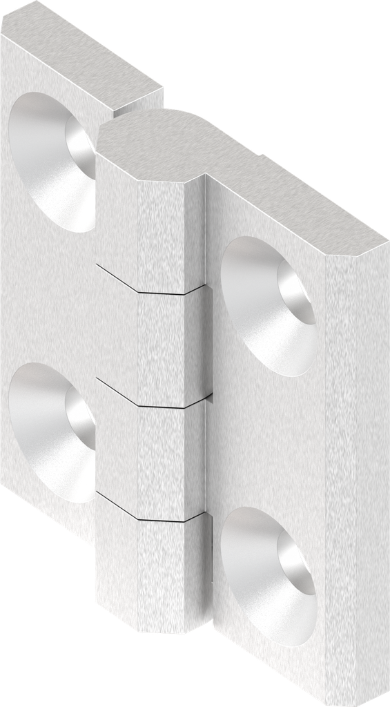 Charnière à 180° sans axe de charnière, inox AISI 316 poli