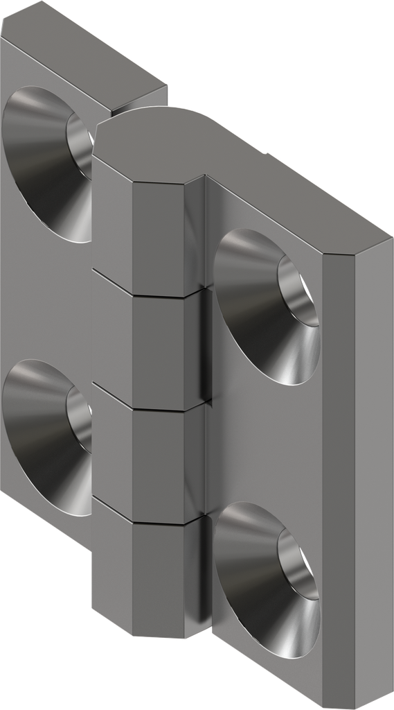 180° Hinge without hinge pin, Aluminium anthracite anodized