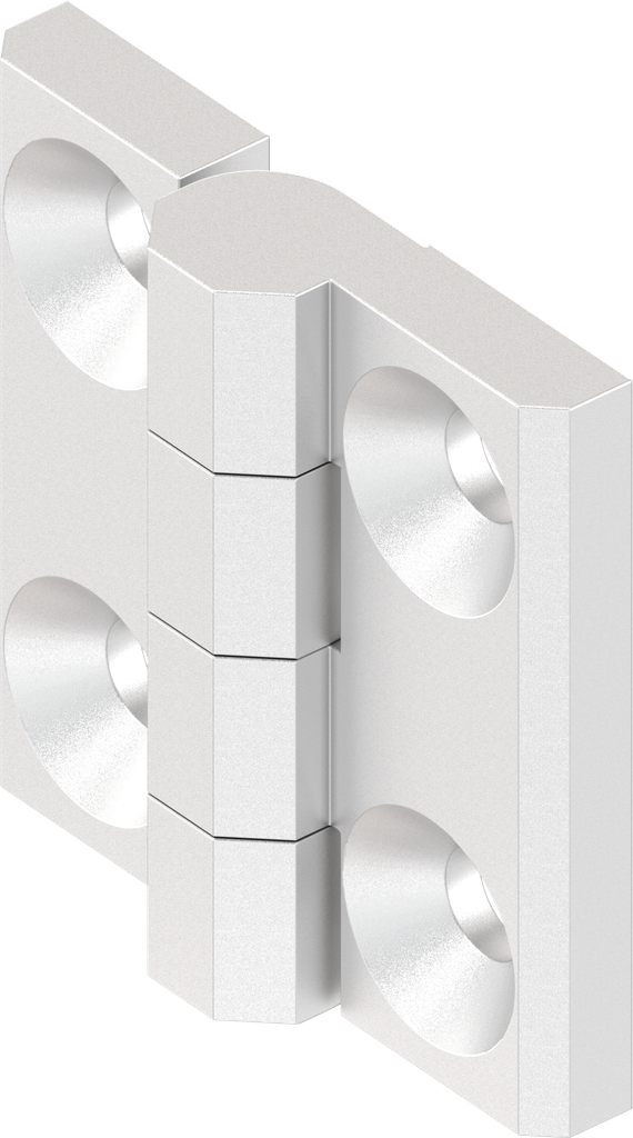 180° Hinge without hinge pin, Stainless steel AISI 316 bright polished