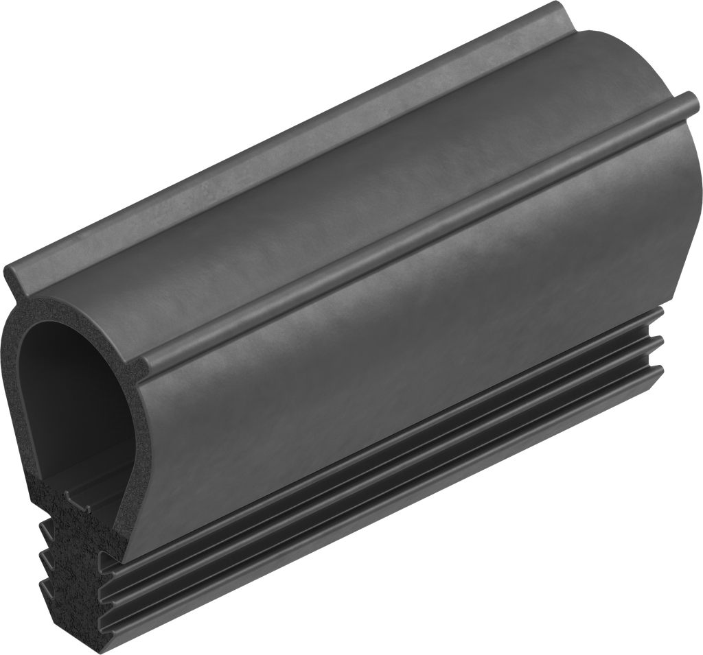 Guarnizione in materiale ignifugo, gomma spugnosa EPDM; profilo autobloccante EPDM 60 ± 5 Shore A nero