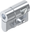 Profile half cylinder with insert hexagon female SW8, Zinc die chrome-plated