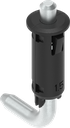 Stiftscharnier voor Ts = 1,5 mm, polyamide en GD-Zn (Zamak) zwart