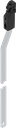 Platte stang L = 701 - 800 mm rechts met oploopschoen voorgemonteerd, Staal verzinkt