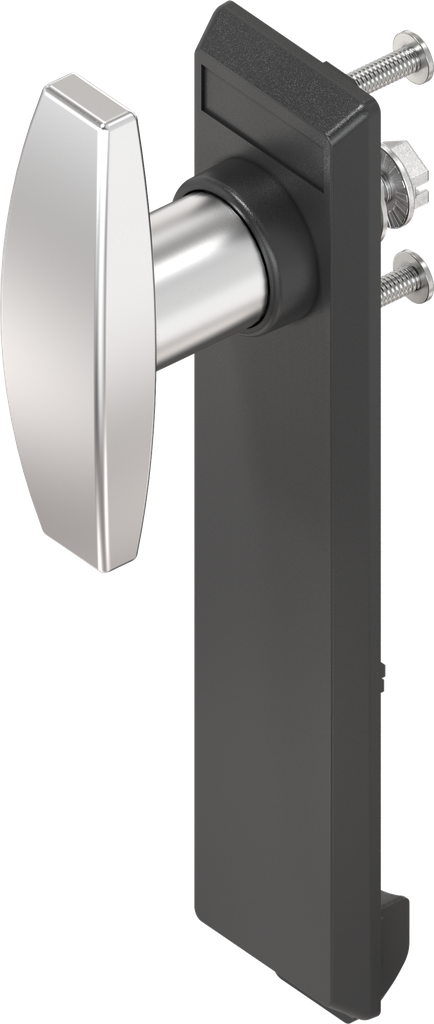 Escutcheon with T-handle, non-keyed, Stainless steel and polyamide black