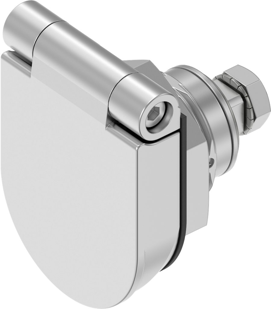 Compression latch left with optical opening indicator, Stainless steel AISI 316