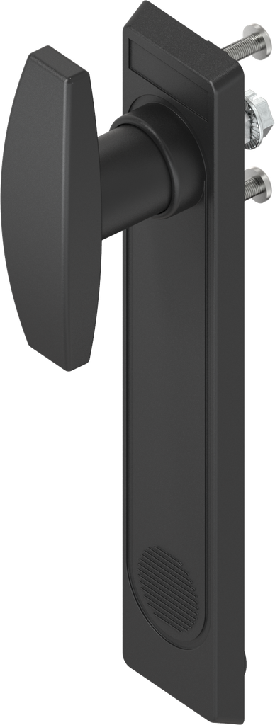 Escutcheon 2153 with T-handle, non-keyed, Polyamide black and zinc die black powder-coated