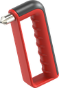 Emergency hammer with hand protection, acier et polyamide rouge