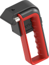 Emergency hammer with hand protection and holder with theft protection, acier et polyamide rouge