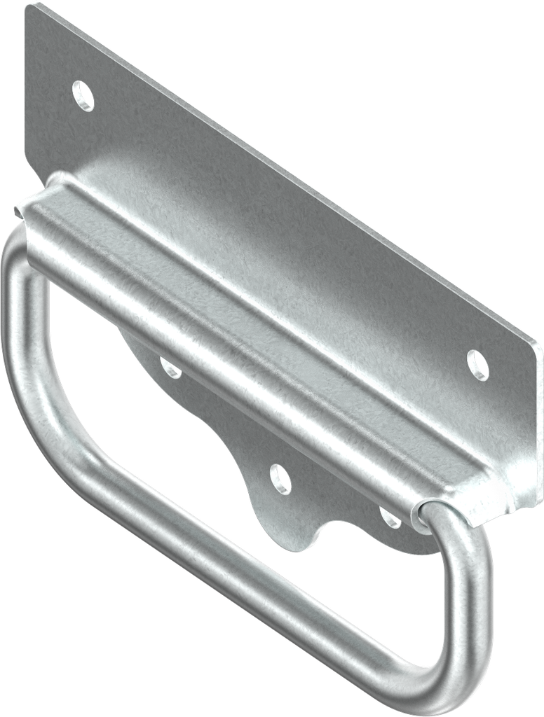 Chest handle without piano wire torsion spring, Steel zinc-plated DS plus top coat