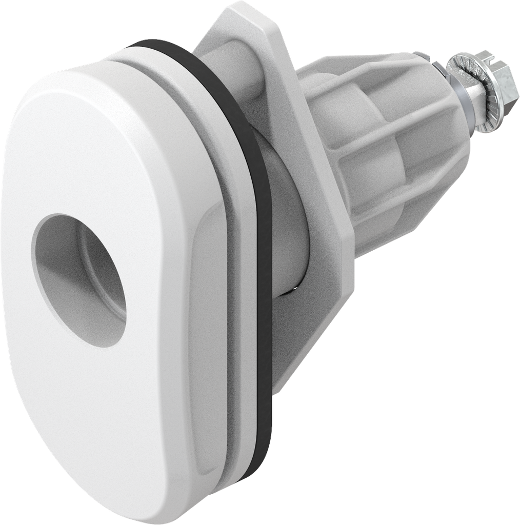 Chiusura 1/4 di giro a compressione "Basic ECO" per cilindro plug (sistema 3), poliammide GF bianco