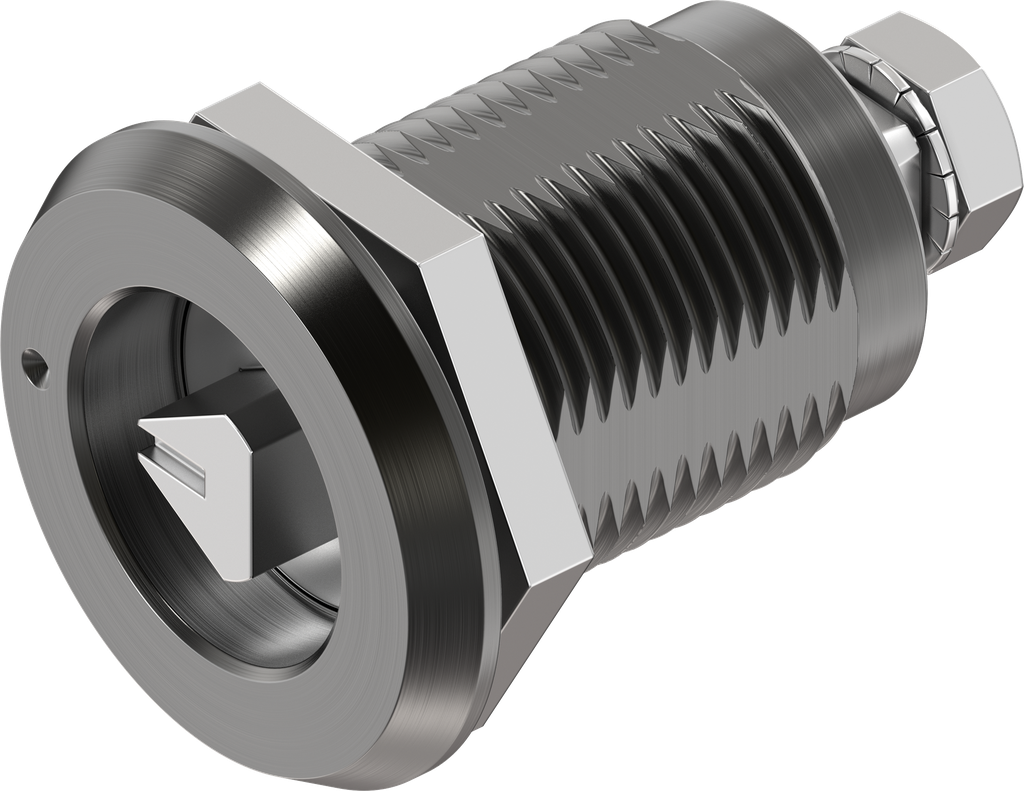 Dreh-Spann-Verschluss Dreikant 8 mit Markierung Ausführung rechts, Aluminium harteloxiert und Edelstahl AISI 316