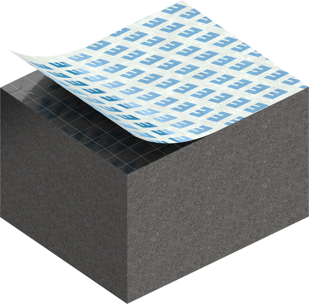 Cell sponge rubber 20 x 25 mm, EPDM black stretch eliminating and self-adhesive