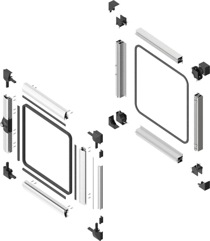 EMKA Proflex aluminium window kit, Aluminium anodized