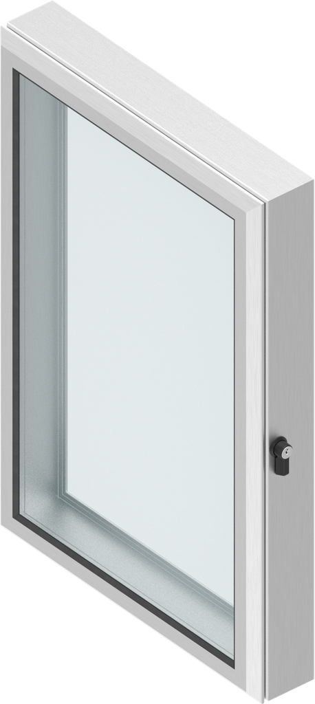 Ventana con marco de 61 mm, con cuarto de vuelta con palomilla lateral, llave idéntica 2233X, aluminio anodizado