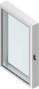 Aluminium window with 61 mm frame with wing knob quarter turn on the side, keyed 2233X, Aluminium anodized