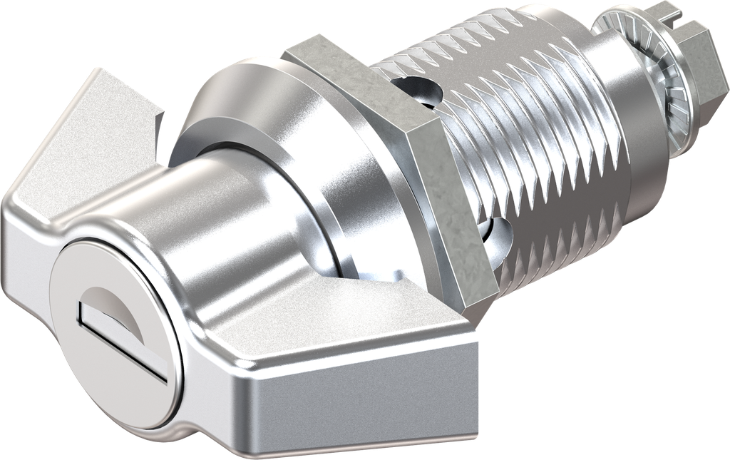 Wing knob quarter turn, keyed different, Zinc die chrome-plated