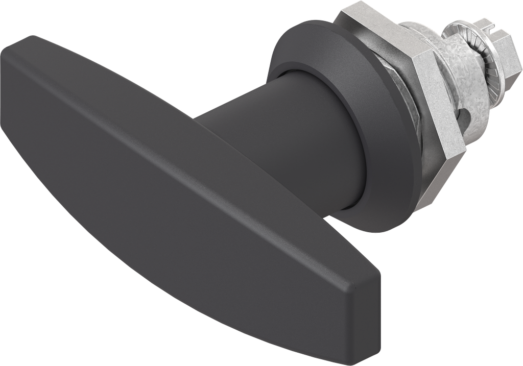 T-handle quarter turn, non-keyed, Zinc die black powder-coated