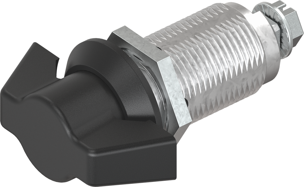 Wing knob quarter turn, non-keyed, Zinc die and polyamide black