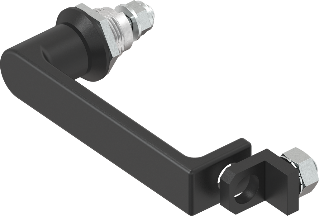 L-handle quarter turn for padlock, Steel black powder-coated