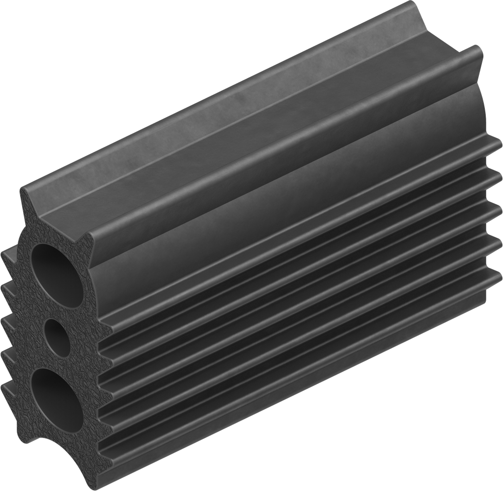 4-Lip profile H = 18.5 mm, Foam rubber EPDM 25 ± 5 Shore A black