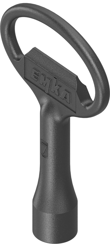 Key for insert square 7, Zinc die black powder-coated