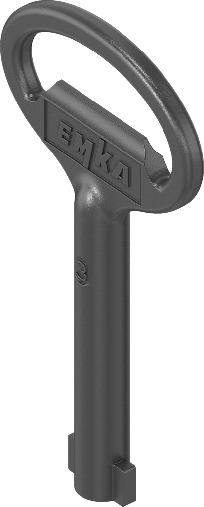 Key for insert double bit 3, Zinc die black powder-coated