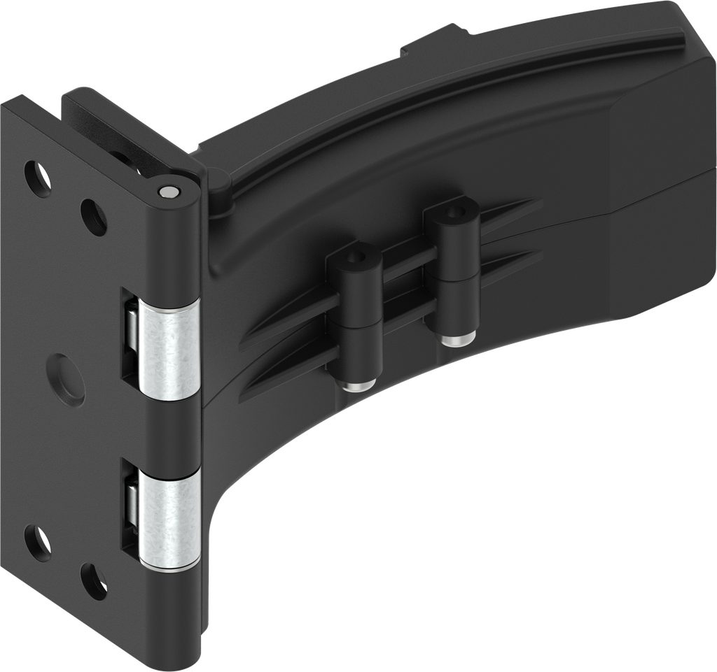 180° Tandwielscharnier, polyamide 66 GF 50 zwart