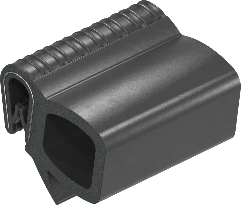 Guarnizione autobloccante, gomma spugnosa EPDM; profilo autobloccante PVC 70 ± 5 Shore A nero