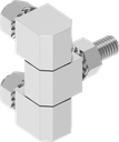 charnière 180°, inox AISI 303