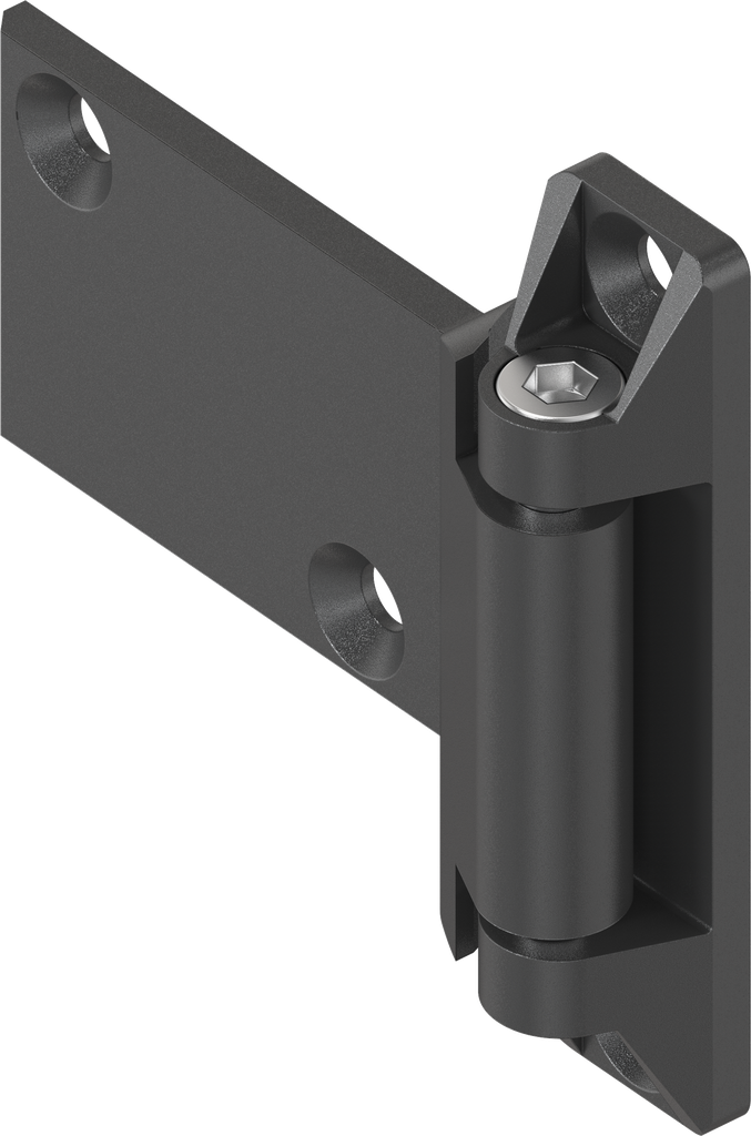 180° 3D Hinge, Zinc die black powder-coated