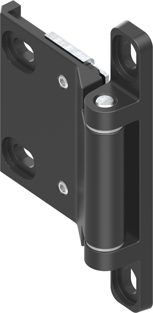 180° 3D Hinge, Zinc die black powder-coated