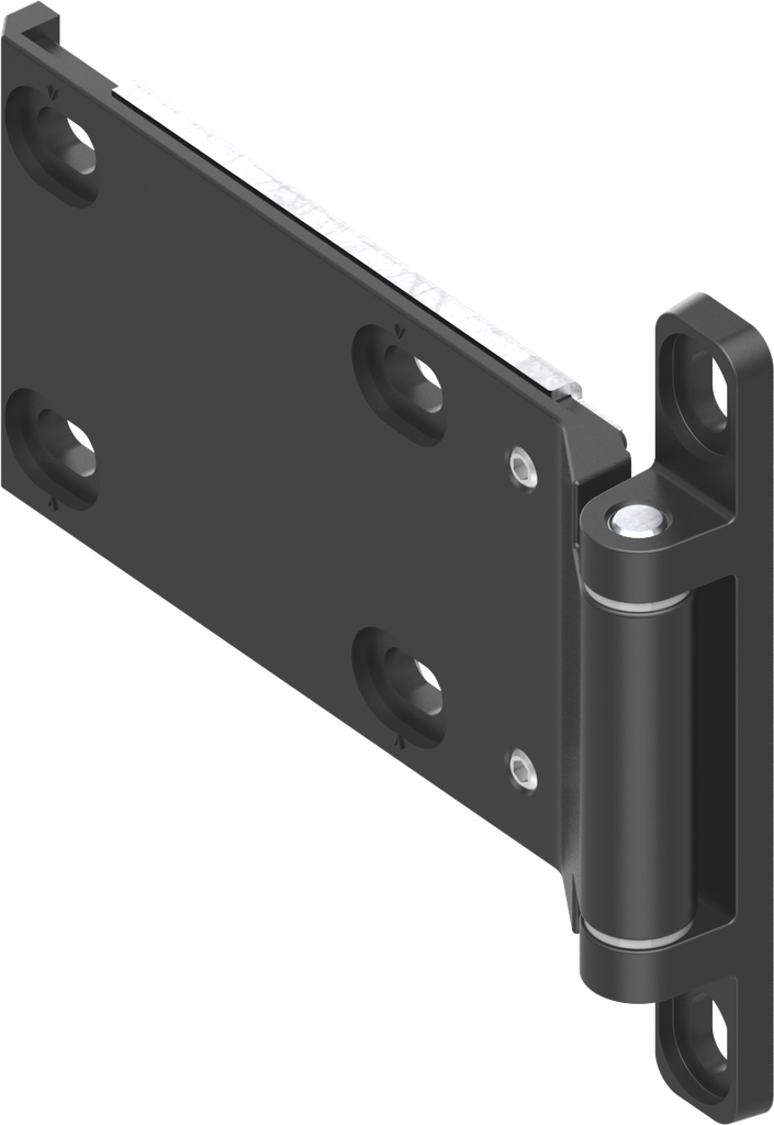 180° 3D Hinge, Zinc die black powder-coated