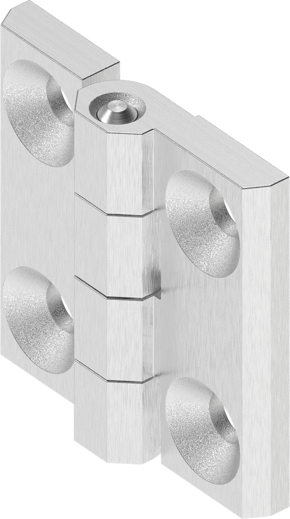 Charnière 180°, inox AISI 316 poli