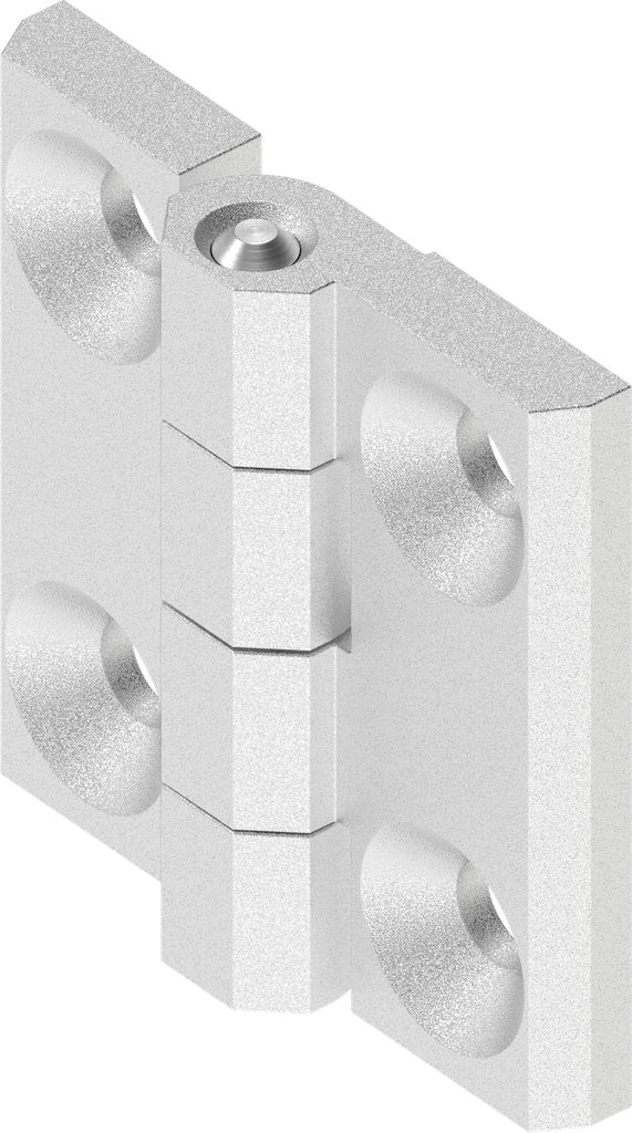 Bisagra 180°, acero inoxidable AISI 316 pulido de forma industrial