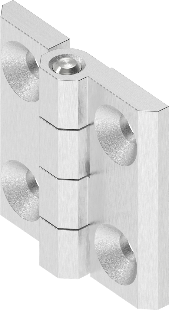 Charnière 180°, inox AISI 316 poli