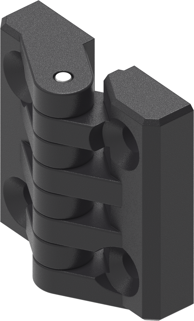 180° Hinge with knuckles, Polyamide GF black