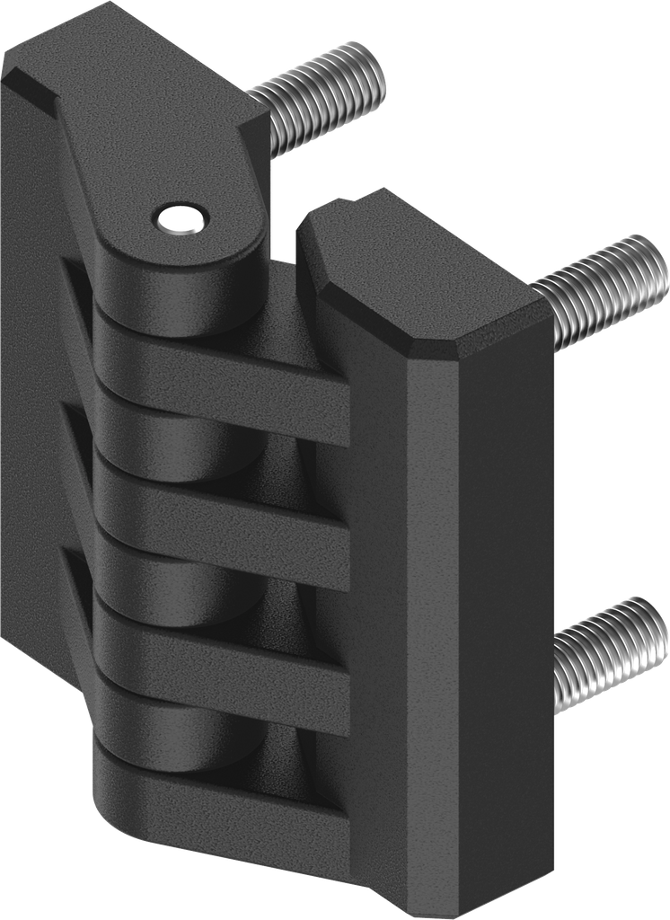 180° Hinge with knuckles, Polyamide GF black