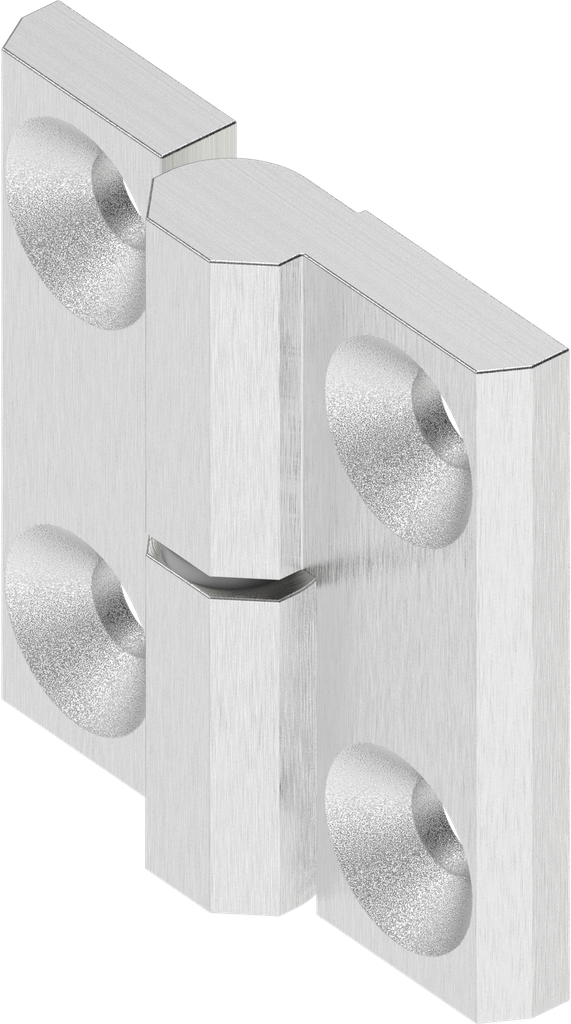 180° Scharnier Ausführung links, Edelstahl AISI 316 geschliffen