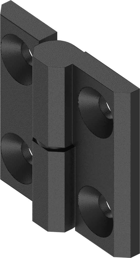 Charnière 180° version gauche, zamak époxy noir