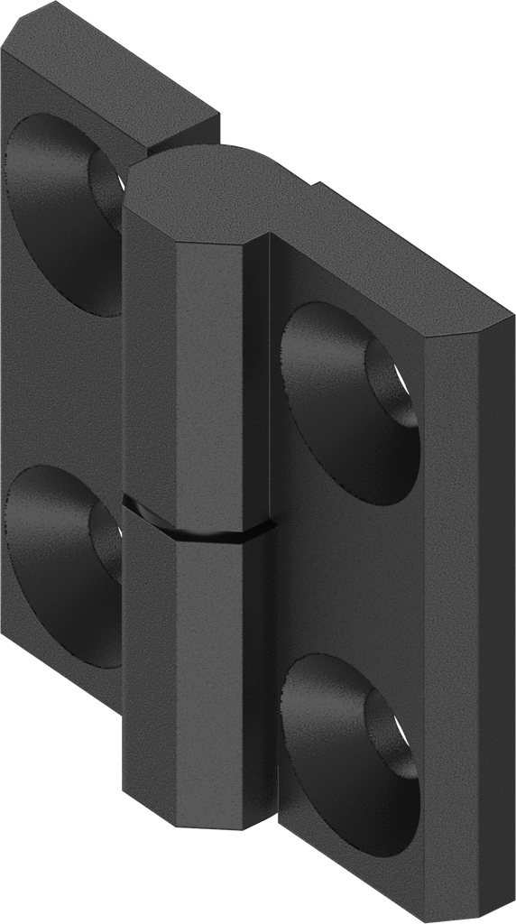 180° Scharnier Ausführung links, GD-Zn schwarz gepulvert