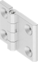 Charnière 180°, inox AISI 316 poli