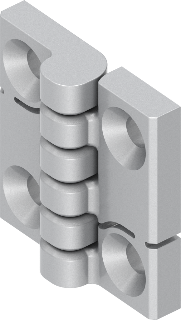 180° Inklikbaar scharnier, polyamide GF zilver