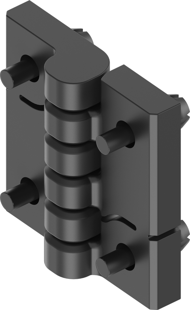 180° Inklikbaar scharnier, polyamide GF zwart