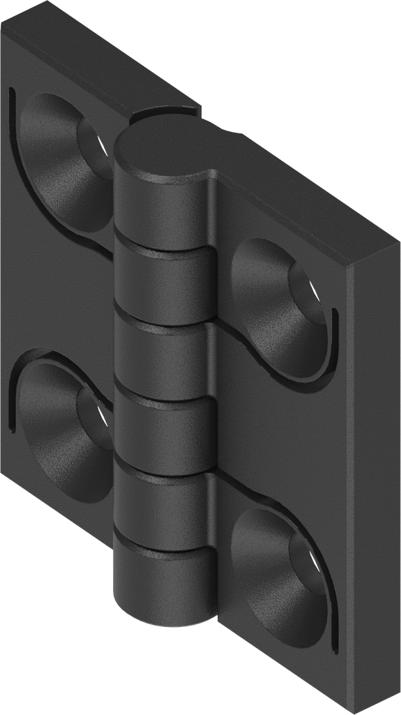 180° Inklikbaar scharnier, polyamide GF zwart