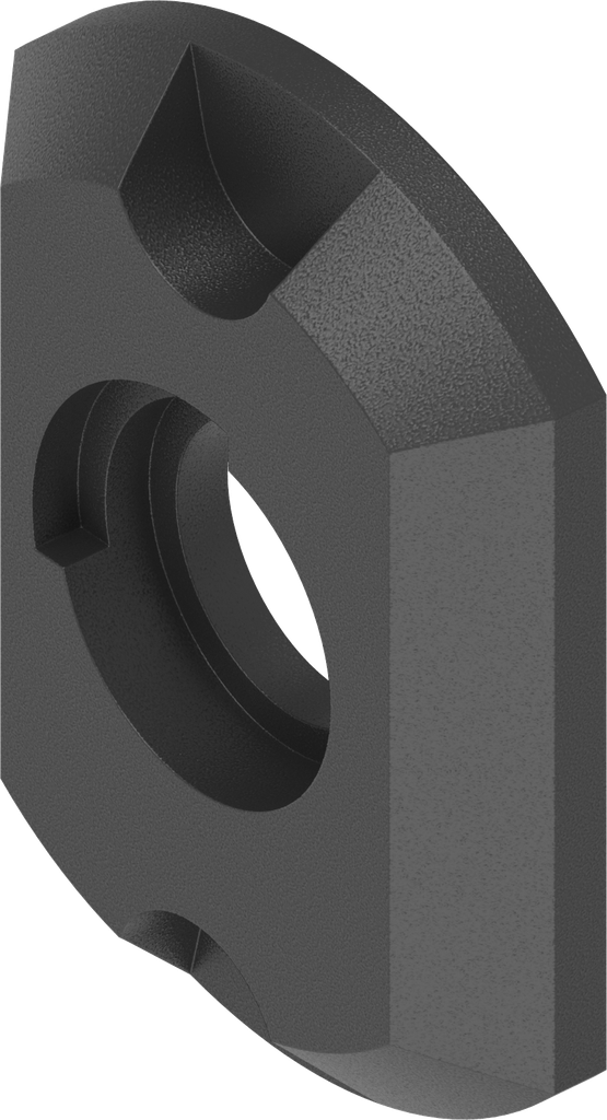 Rozet met 90° begrenzing rechts voor afsluitbaar hevelslot, polyamide GF zwart