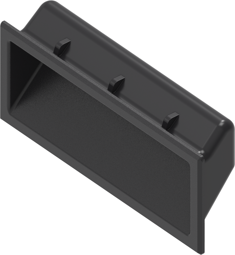 Recessed grip for Ts = 1.75 - 2.2 mm, Polyamide GF black